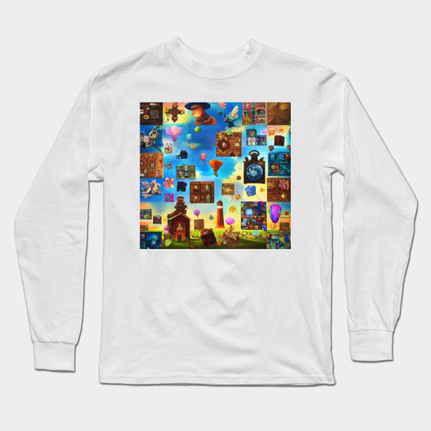 Patchwork | Art | Coolest | Fun Long Sleeve T-Shirt by Publicus Apparel